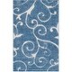 preview thumbnail 34 of 102, SAFAVIEH Florida Shag Shahin Scroll 1.2-inch Thick Textured Rug 2'3" x 4' - Light Blue/Cream