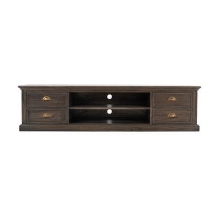 NovaSolo Halifax Mindi Rustic Black Wash Large ETU with 4 drawers ...