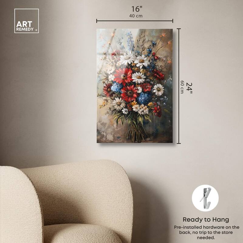 Symphony of Flowers II Acrylic by Art Remedy, Ready to Hang