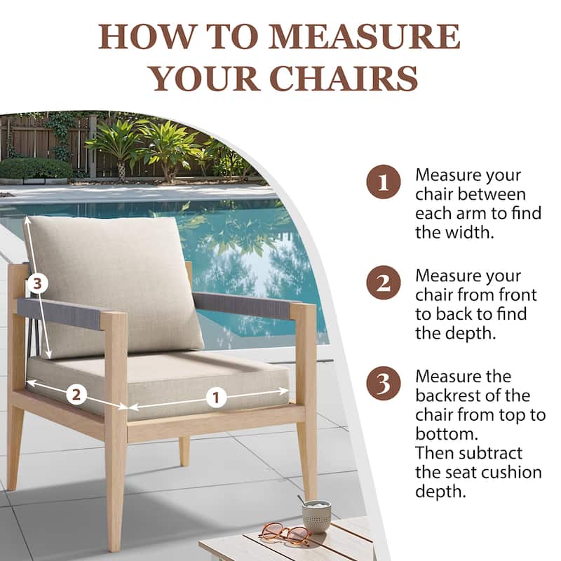 27.6 x 24.4 in Outdoor Indoor Patio Seat Cushions Set