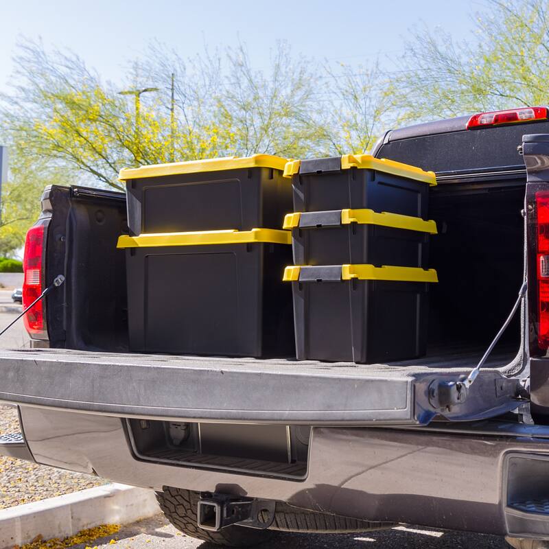 IRIS USA® STOR-IT-ALL 13.30 Qt Buckle Lid - Black - Set of 5