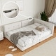 preview thumbnail 2 of 19, Queen Size Upholstered Platform Bed with USB Ports, Sturdy Wood Frame, Beige