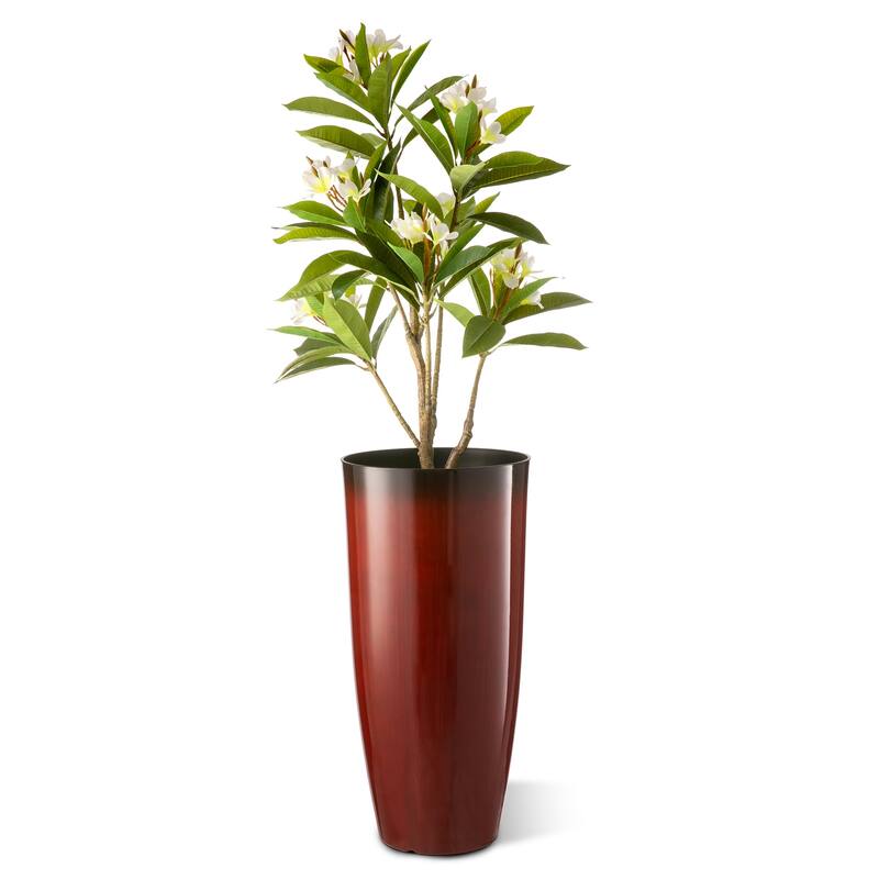 Glitzhome 30"H Set of 2 Oversized Gradient Cobalt Blue/Turquoise/Red Tall Plastic Planter