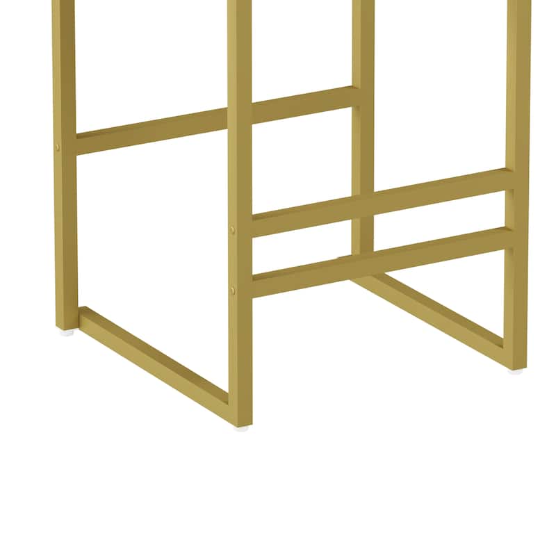 Modern Design in Gold Frame Velvet Upholstered Bar Stools Set of 2