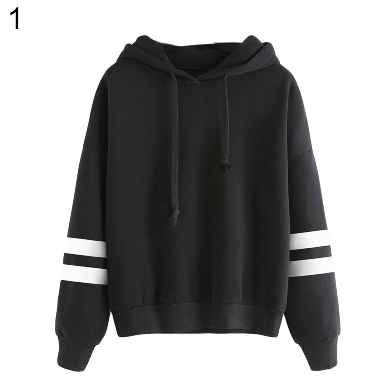 off white basic style stripe pullover hoodie black