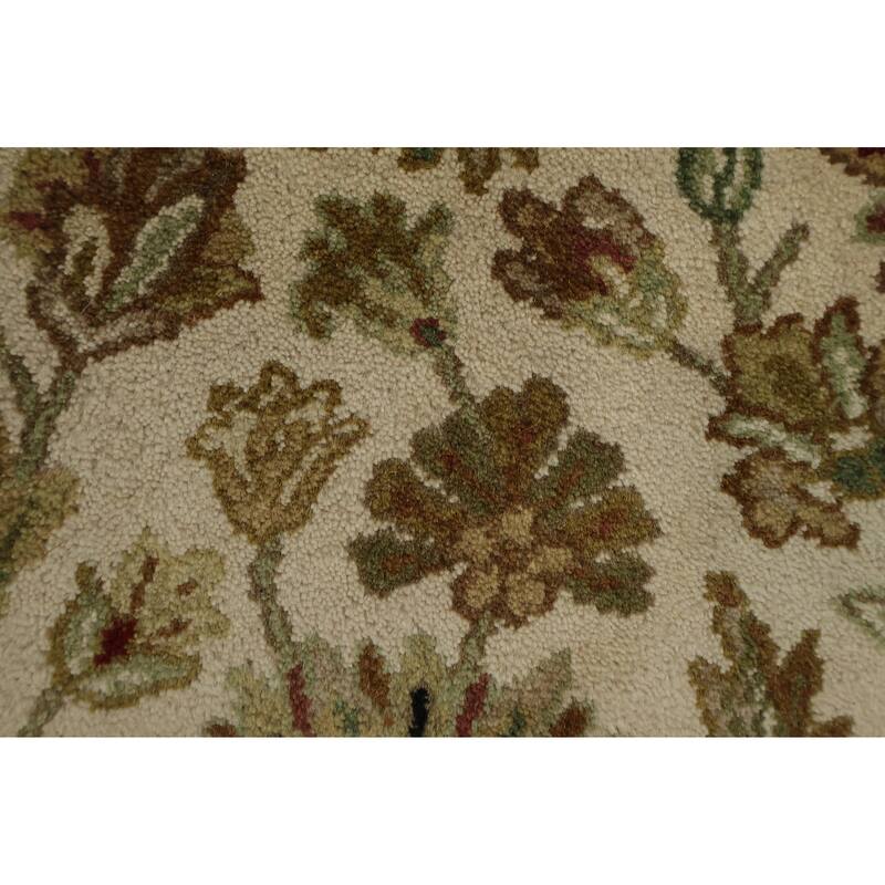 Hand Knotted Oriental 100% Wool Carpet Traditional All-Over Beige & Ivories Agra Area Rug - 6' 2'' X 4' 0''