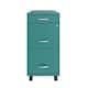Space Solutions 18" Deep 3 Drawer Mobile Metal File Cabinet, Teal