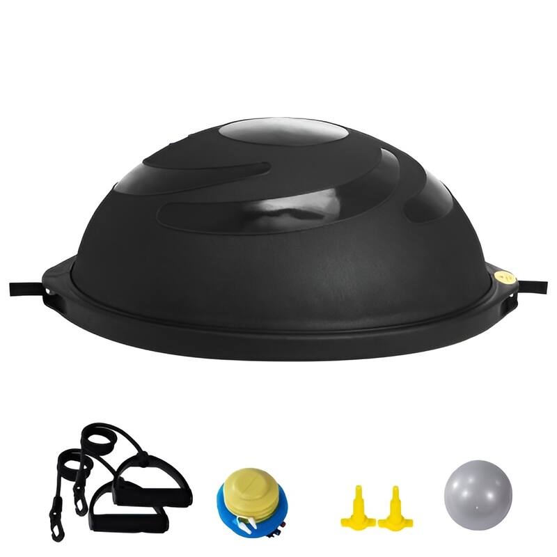 Half Balance Ball Trainer with Bands, 26 Inch Stability Ball for Workouts - Crescent Pattern