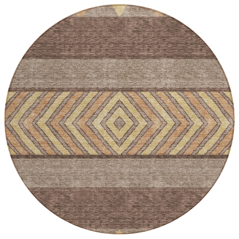 Machine Washable Indoor/ Outdoor Global Boho Chantille Rug