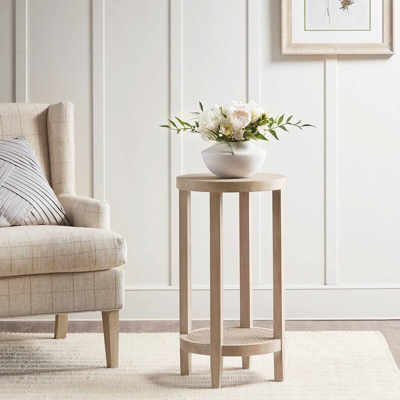 Round Accent Table，Modern Accent table,for Living Room Bedroom Studio, Comfy，Living Room table Comfy Reading - Reclaimed Wheat