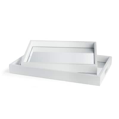 Malibu Mirrored Trays, Set Of 2 - Set of 2