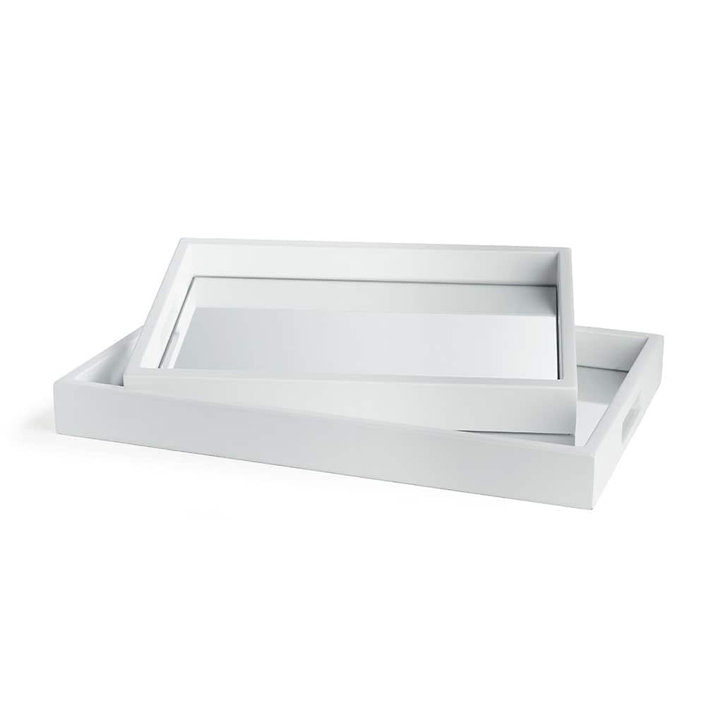 Malibu Mirrored Trays, Set Of 2 - Set of 2