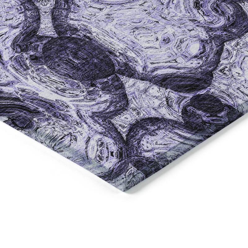 Machine Washable Indoor/ Outdoor Chantille Abstract Waves Rug