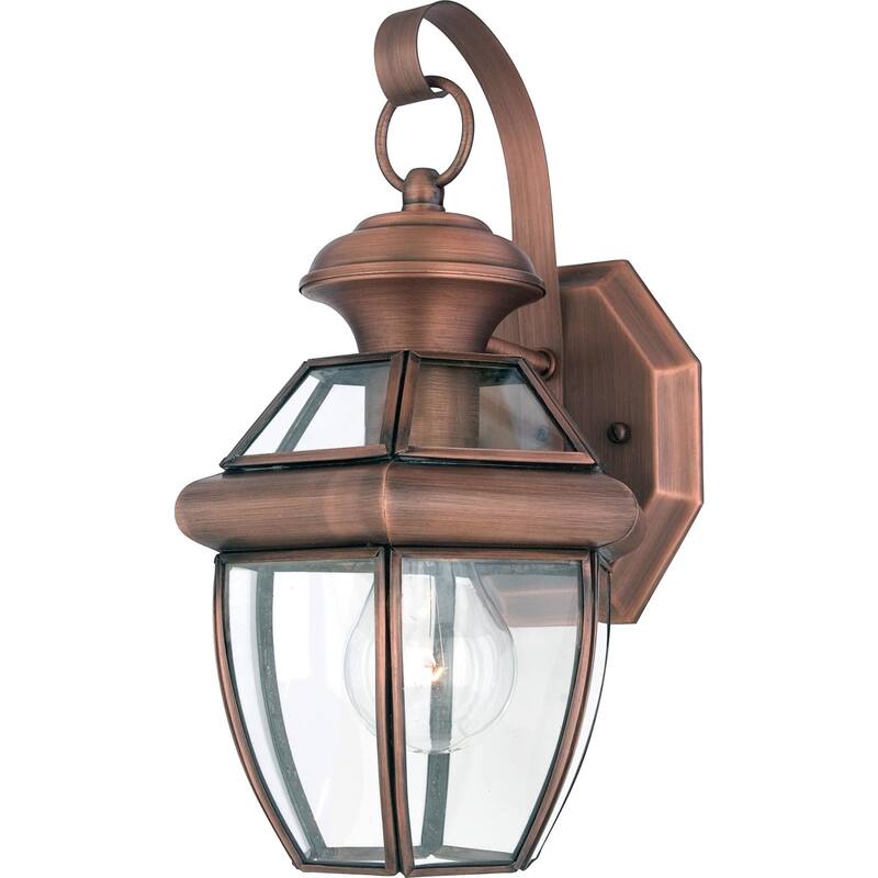Roseto Gaines 1 Light 12" Tall Outdoor Wall Sconce with Clear Glass - Aged Copper
