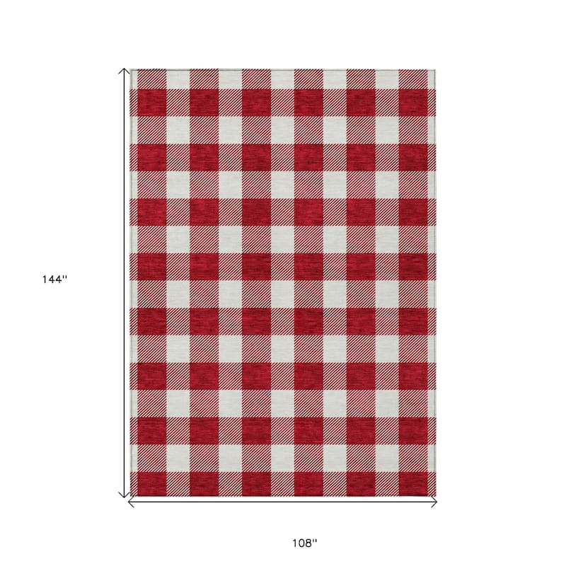 HomeRoots Plaid Transitional Rectangle Outdoor Rug