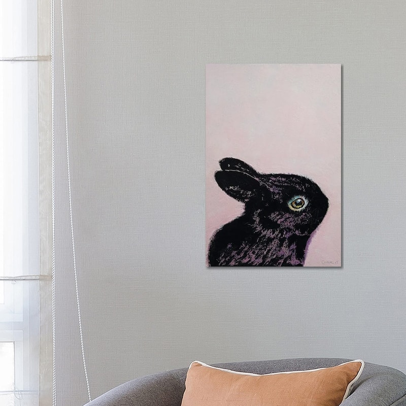 iCanvas "Black Bunny" by Michael Creese Canvas Print - 26x18x1.5