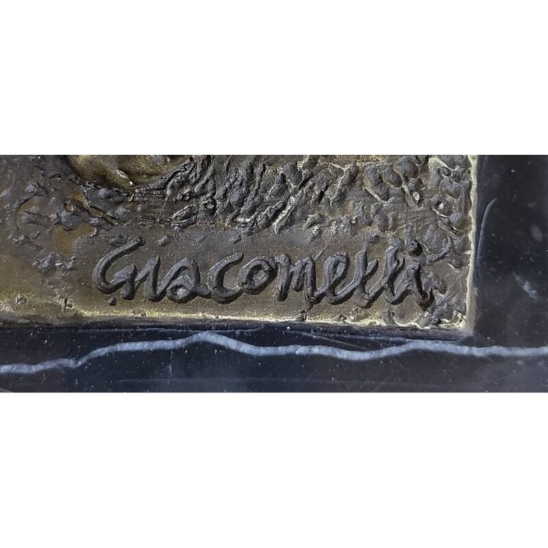 Abstract Cat Bronze Statue Sculpture By Alberto Giacometti Marble Base 6 Inches X 15 Inches