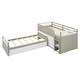 preview thumbnail 4 of 14, Brown+White Twin Size Solid Wood L-shaped Loft Bed and Twin Platform Bed with 7 Drawers and Full Guardrails
