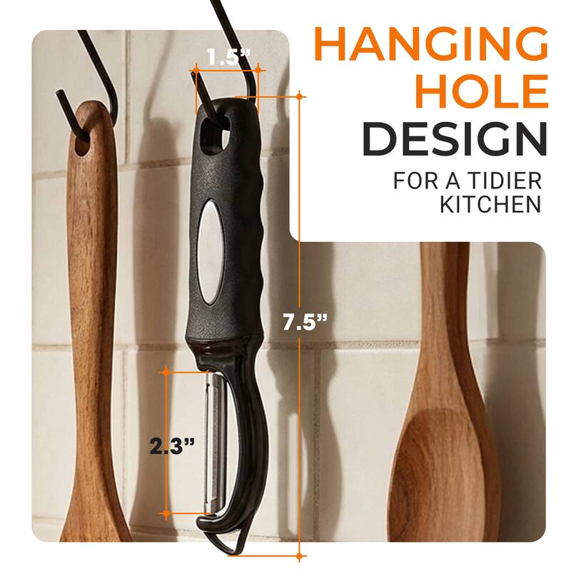 Cheer Collection Swivel Vegetable Peeler with Stainless Steel Blade and Eye Remover Tool