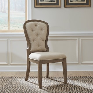 Americana Farmhouse Upholstered Tufted Back Side Chair (Set of 2)
