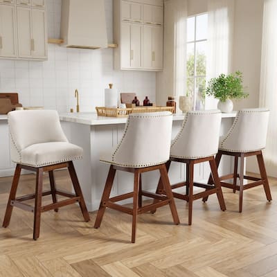 Counter Height Swivel Barstools Set of 4