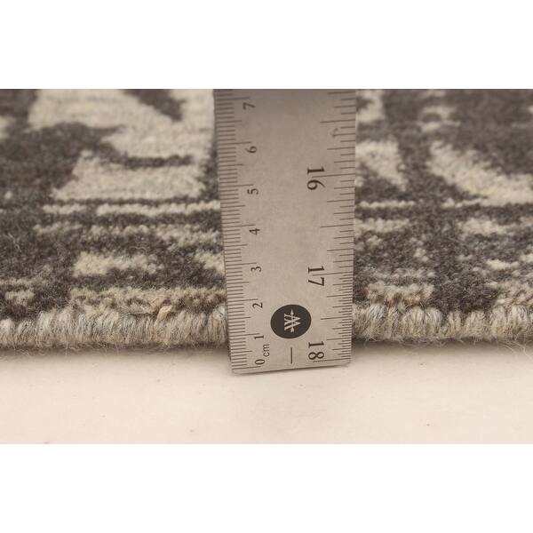 ECARPETGALLERY Hand Loomed Gabbeh Luribaft Dark Grey Wool Rug - 4'11 x ...
