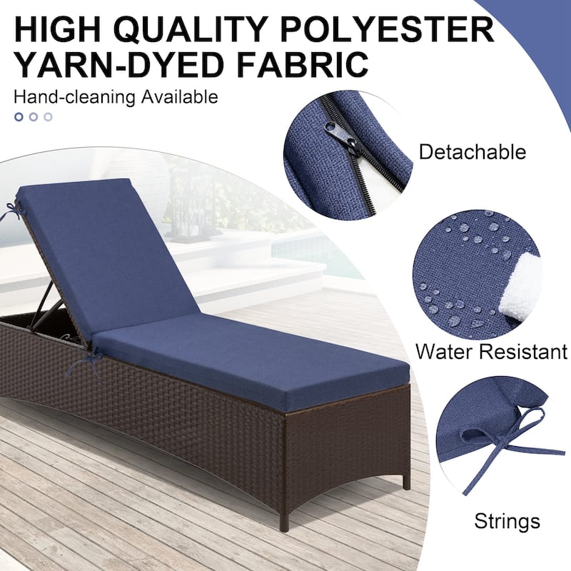 Outdoor Patio Chaise Lounge Chair Cushion