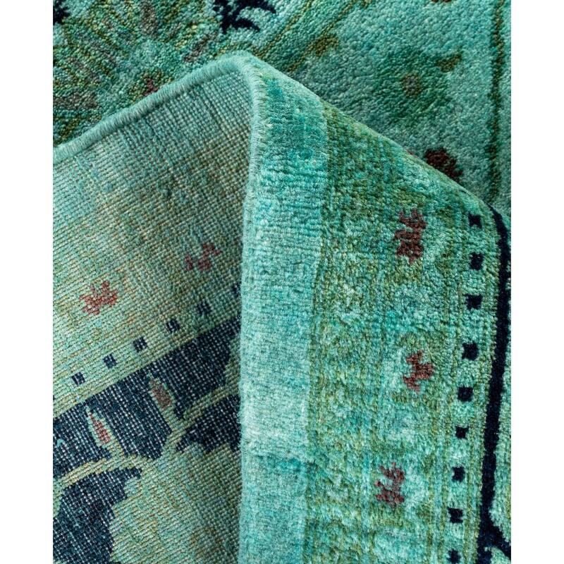 Overdyed One-of-a-Kind Hand-Knotted Area Rug - Green - 6' 1" x 8' 10"