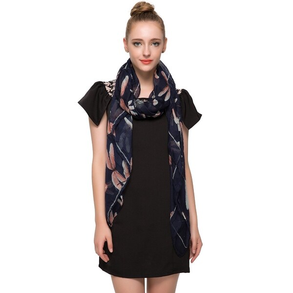 Shop Elegant Women Dragon Fly Print Soft Long Scarf Wrap