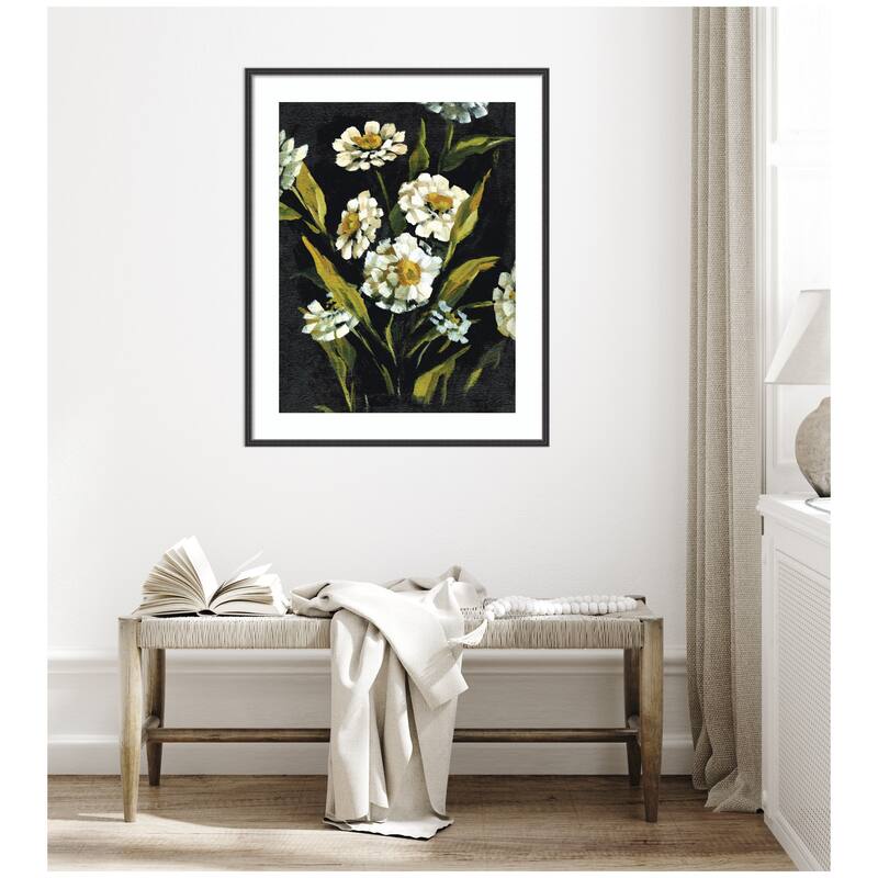 Kate and Laurel Framed Art Moody Floral 1 by Annie Quigley