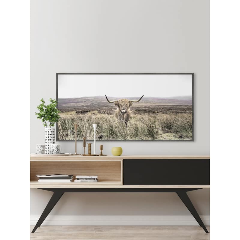 Long Horn Floater Framed Print on Canvas