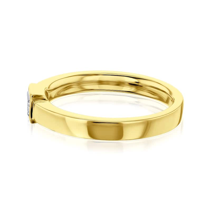 Kobelli 0.33 Carats Emerald Lab Grown Diamond 14k Solid Gold Solitaire Minimalist Elise Ring (DEF/VS)