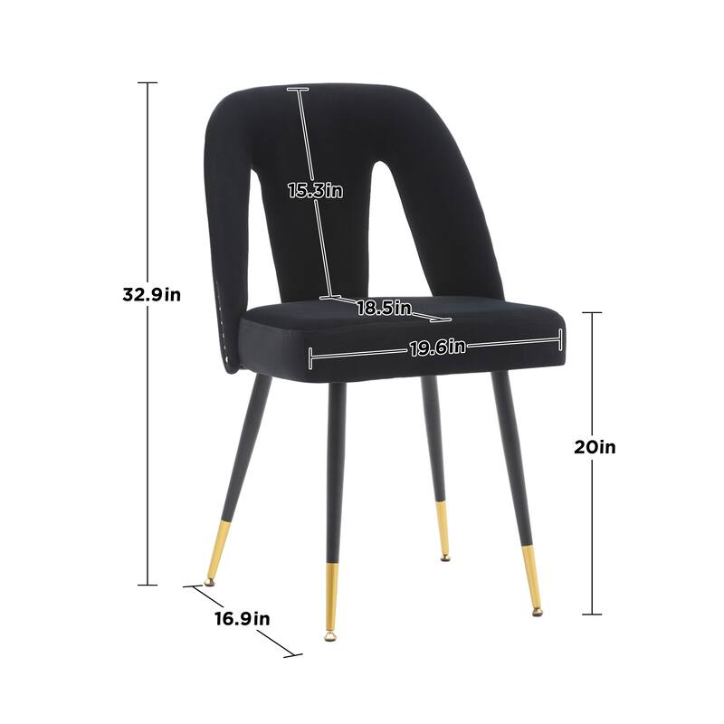 Modern Velvet Upholstered Dining Chairs Set of 6