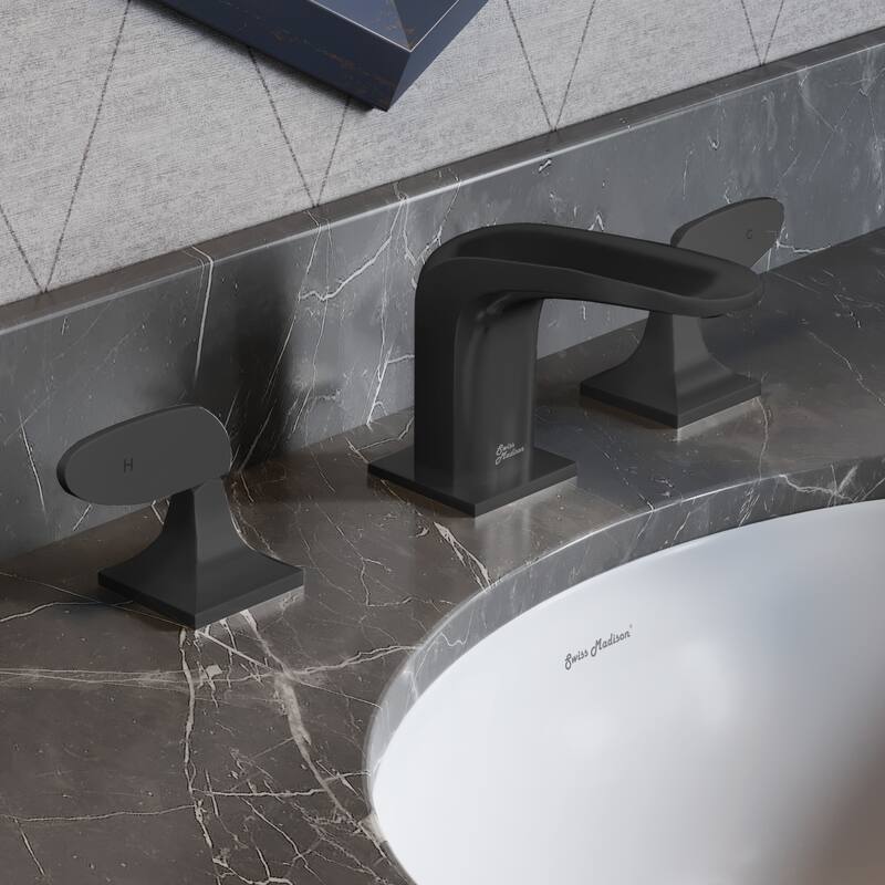 Swiss Madison SM-BF02 Chateau 1.2 GPM Widespread Bathroom Faucet - Matte Black
