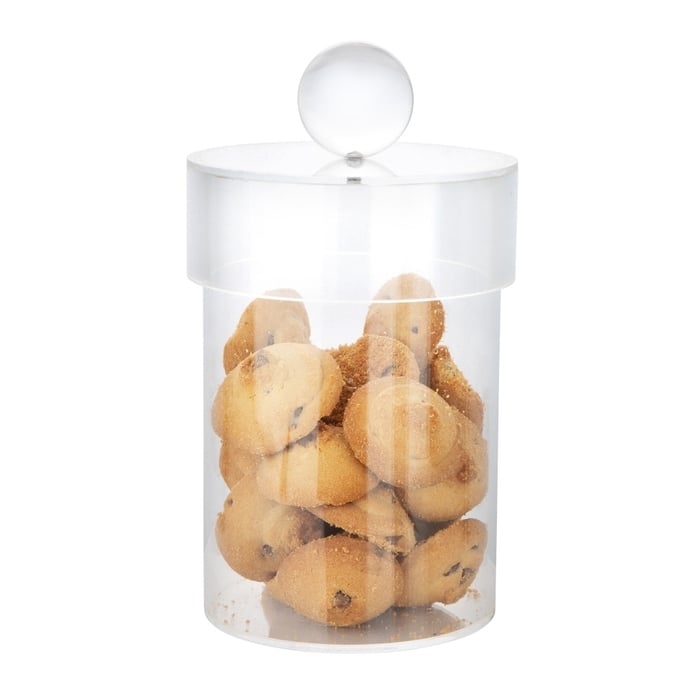 Acrylic Canister with Clear Ball Knob (3 sizes) - Medium