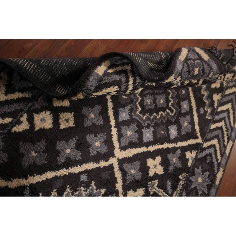 Geometric Moroccan Oriental Area Rug Handmade Wool Carpet - 4'11" x 8'2"