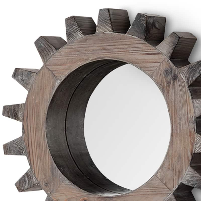 HomeRoots 17" Black Abstract Wood Framed Accent Mirror