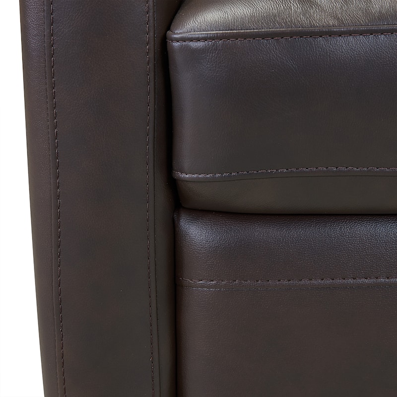 Desi Leather Swivel Barrel Arm Chair for Living Room
