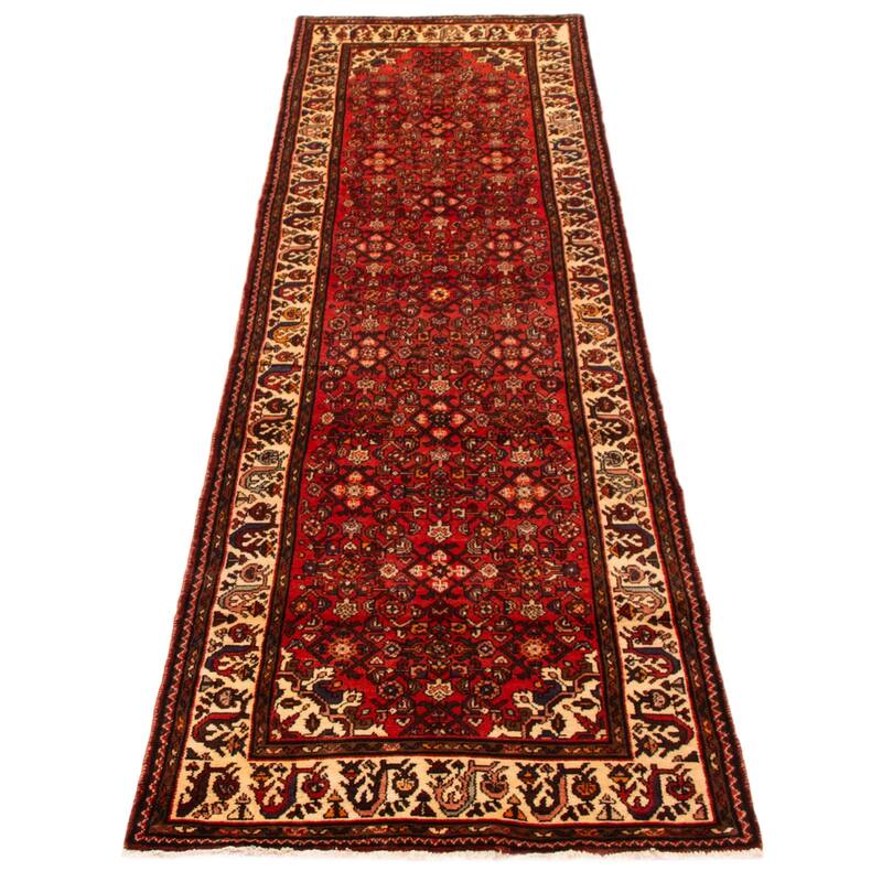 ECARPETGALLERY Hand-knotted Andelz Red Wool Rug - 3'5 x 12'4