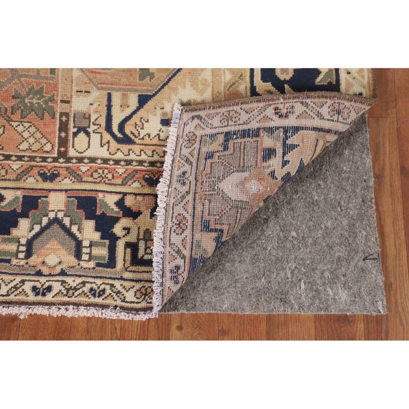 Garden Design Bakhtiari Persian Vintage Rug Handmade Peach Wool Carpet - 6'9"x 10'4"