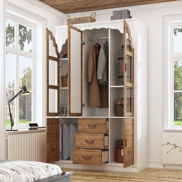 数量は多 Dual Closet Grand Vintage-Inspired Wardrobe 40341395 - Beyond & Bath Bed - Sale  On - Accents Metal with Set パンツ