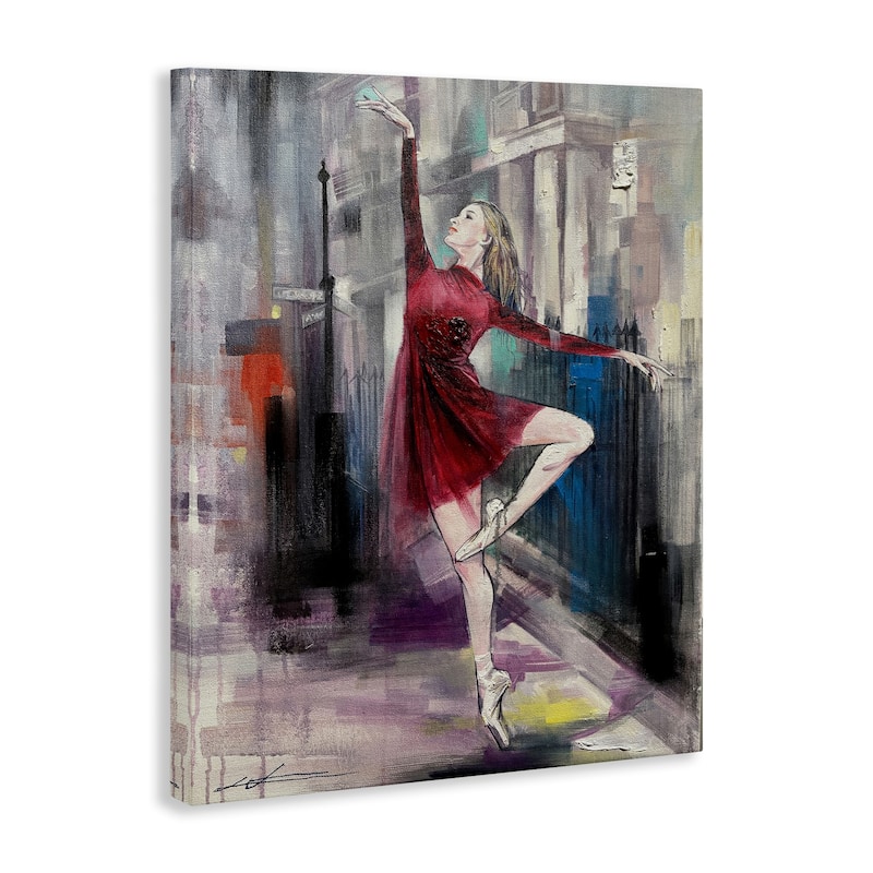 Stupell Ballet on City Street Canvas Wall Art Design By Lucille Lee