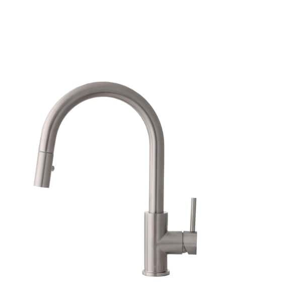 slide 2 of 17, STYLISH Stainless Steel Single Handle Pull Down Kitchen Faucet Lead Free - Faucet Height: 14 1/8" | Spout Height: 6 3/4" Stainless Steel