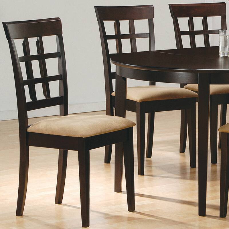 Classic Lattice Back and Upholstered Seat Dining Chairs (Set of 2)