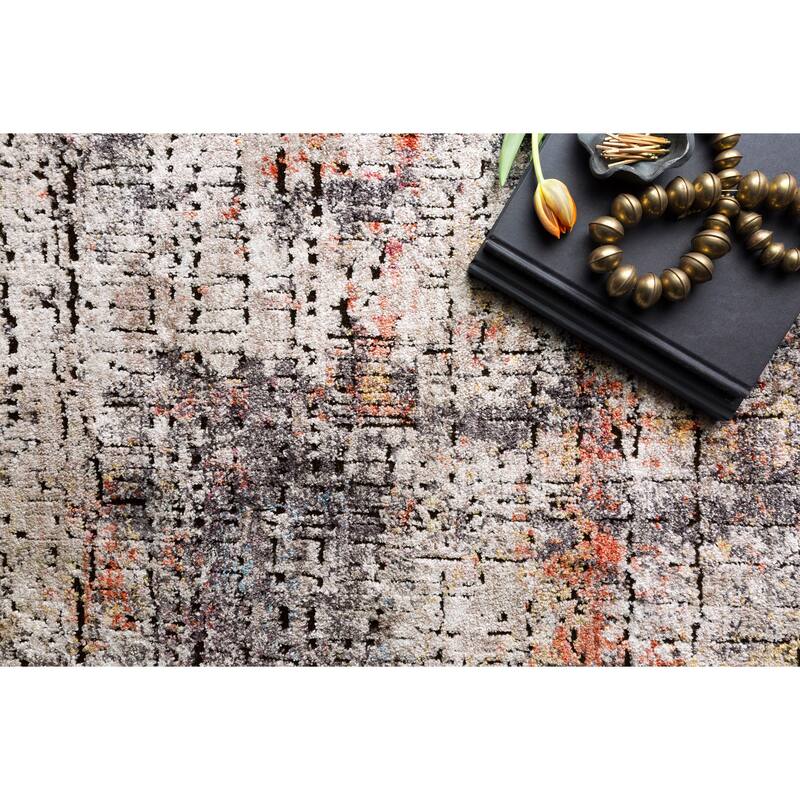 Alexander Home Athens Abstract Modern Sunset Distresssed Area Rug