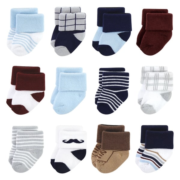 slide 1 of 1, Little Treasure Infant Boy Newborn Socks, Dapper Dude 0-6 Months - Dapper Dude 12-Pack