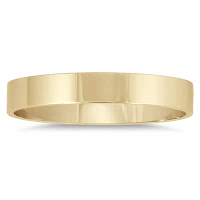 3mm Flat Comfort Fit Wedding Band in 10k Yellow Gold