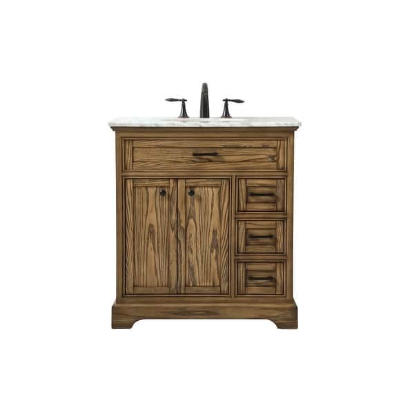 slide 2 of 10, Elegant Lighting VF15032 Americana 32" Free Standing Single Basin Driftwood - Wood Finish