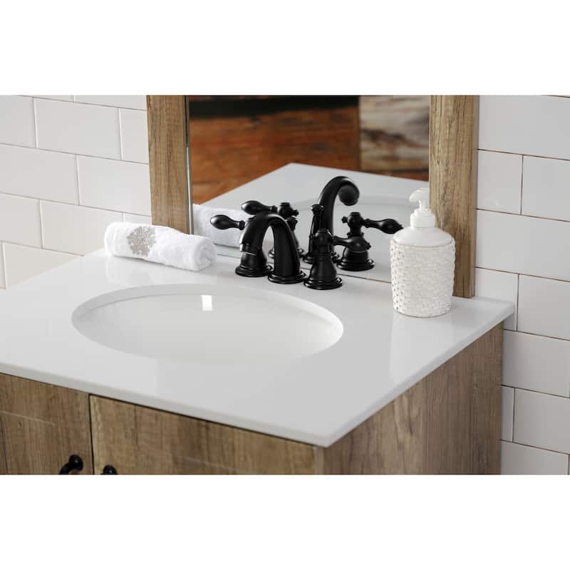 Kingston Brass American Classic 8 in. Widespread Bathroom Faucet in Matte Black - Matte Black