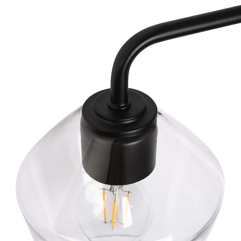 Modern Transitional Black Linear 3-Light Farmhouse Clear Glass Bathroom Lights - L24.4"*W10.4"* H7.1"